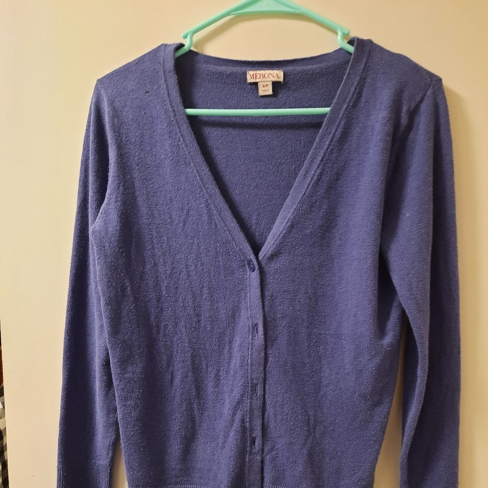 Merona blue button dress sweater
